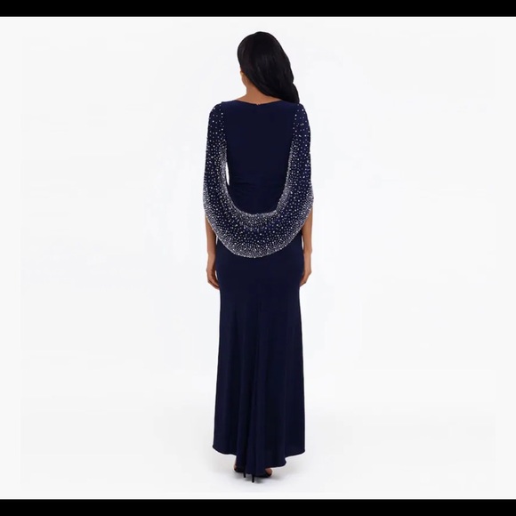 New🎉Betsy and Adam Embellish Capelet Gown Maxi - Picture 4 of 7